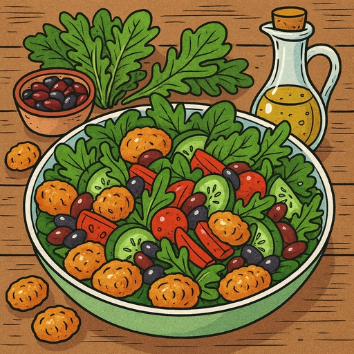 Foto von Salat mit Gnocchi & Bohnen