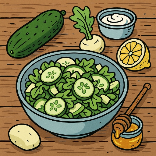 Foto von Kohlrabi-Gurkensalat