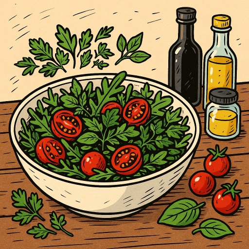 Foto von Rucola-Kräutersalat