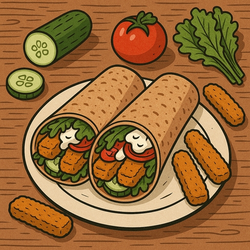 Foto von Fischstäbchen Wraps